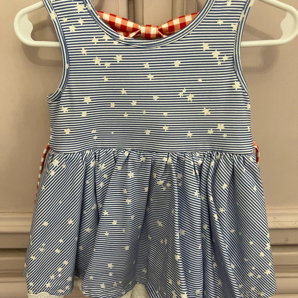 SweetHoney Belle Bubble - Stars and Striped Dress 3T